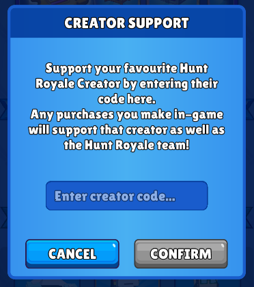 Enter the Creator Code