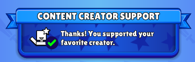 Notifies you that you are supporting a creator.